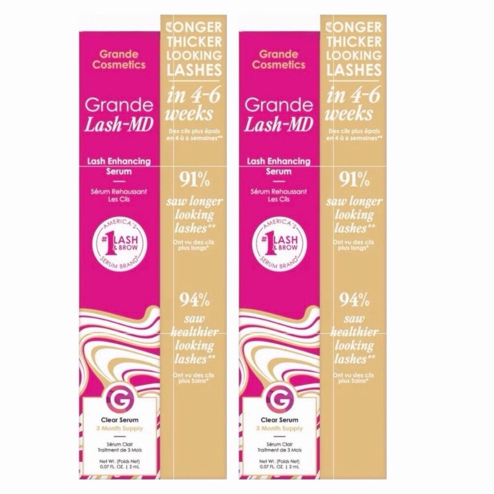 2X-Grande Lash-MD Lash Enhancing Serum CLEAR Jumbo 0.14fl oz 6 Month Supply EA!